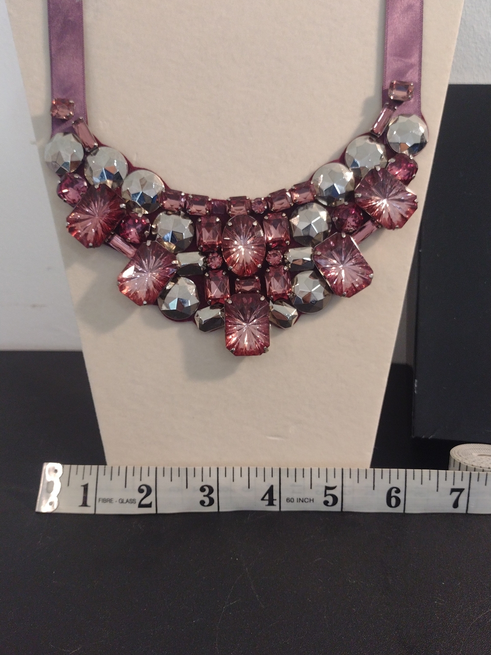 Joan Rivers Purple and Silver Crystal Bib Necklace - Picture 2 of 5